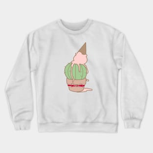 Cute ice cream on a cactus Crewneck Sweatshirt